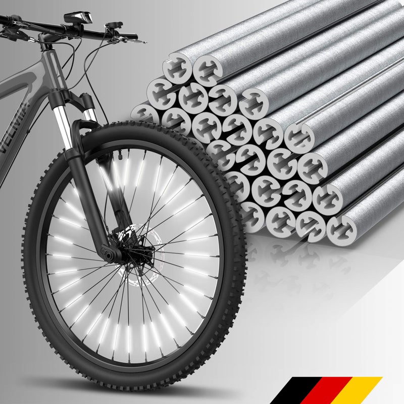 VELMIA Bike Reflectors for Night Riding - 360 Visibility and Easy mounting I Spoke reflectors Made with 3M Scotchlite, Bicycle Spoke reflectors Bike Spoke Skins, Bike Spoke Lights, Reflective Spoke - Image 1